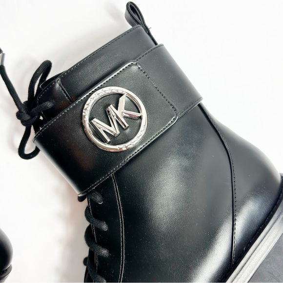 MICHAEL KORS TATUM LEATHER ANKLE COMBAT WOMEN BOOTS 6M NEW WITH STICKER TAGS - Picture 6 of 9